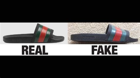 fake logo slide sandal gucci|how to identify gucci slides.